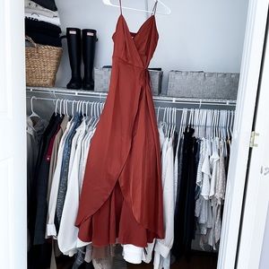 Copper Silk Wrap Dress